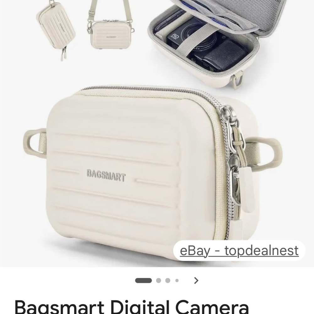 BAGSMART Cream Compact Digital Camera Case